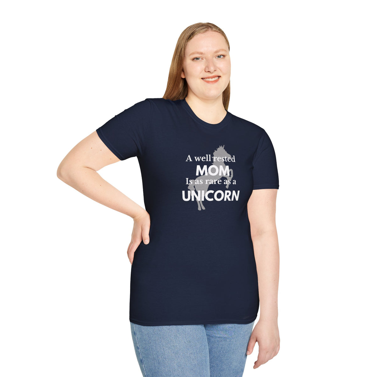 A well-rested Mom is as rare as a Unicorn Unisex Softstyle T-Shirt